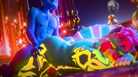 all_fours anal anal_penetration anthro anthro_on_anthro anthro_penetrated anthro_penetrating anthro_penetrating_anthro ass_up big_butt blue_body blue_eyes blue_fur bouncing_butt butt chain_necklace claws doggystyle duo erection eyewear fangs finger_claws from_behind_position fur genitals glasses hair humanoid_genitalia humanoid_penis interspecies jewelry leg_grab male male/male male_penetrated male_penetrating male_penetrating_male markings necklace nude penetration penis pink_body pink_fur pink_hair pink_nose pupils sex sharp_teeth sound_effects teeth thigh_grab thrusting white_body white_claws white_fur yellow_body yellow_fur yellow_markings twitchyanimation gin_(twitchyanimation) bat canid canine canis mammal wolf 16:9 2026 3d_(artwork) 3d_animation animated digital_media_(artwork) hi_res huge_filesize loop short_playtime sound video voice_acted widescreen