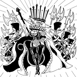 3_heads anthro biped clothing crown dress female group headgear legwear multi_head queen royalty ruff_(clothing) russian simple_background standing stockings weapon white_background zhmernalt nutcracker_1973 soyuzmultfilm the_nutcracker mouserinks rat_queen mammal murid murine rat rodent 1:1 2019 absurd_res hi_res monochrome