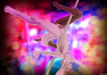5_fingers anthro asymmetrical_coloring balls black_white_body chest_tuft clothing dancing ear_piercing erection eyebrows eyelashes feet femboy fingers fur genitals green_eyes hair half-closed_eyes humanoid_genitalia humanoid_penis jockstrap lgbt_pride long_ears male multicolored_body multicolored_fur narrowed_eyes nude penile penis piercing pole pole_dancing simple_background slim solo stripper stripper_pole tail tail_tuft tuft two_tone_body underwear upside_down vein veiny_penis rastishka_grasshopper evelyn_(yutubaketa) domestic_rabbit harlequin_rabbit lagomorph leporid lop_rabbit mammal oryctolagus rabbit absurd_res digital_media_(artwork) hi_res