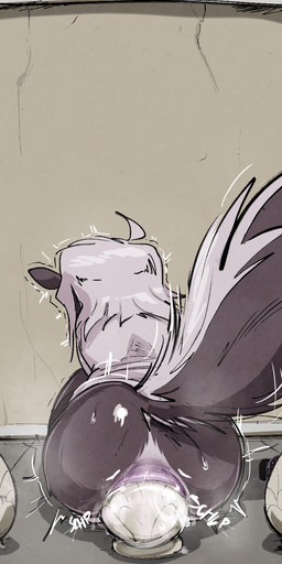 anal anal_penetration anus black_body butt buttplug buttplug_insertion female fur hair improvised_sex_toy lube nude outside penetration plug_(sex_toy) plug_insertion public public_nudity sex_toy sex_toy_insertion solo tail white_body scrambledeve samantha_(bateryne) mammal mephitid skunk hi_res