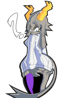 anthro antlers big_butt blue_eyes breasts butt clothing eyelashes female floppy_ears fur grey_body grey_fur horn looking_back lop_ears question_mark rear_view simple_background solo sweater thick_thighs topwear white_background white_clothing white_sweater white_topwear wide_hips yellow_antlers yellow_horn derekunleashed pseudoregalia sybil_(pseudoregalia) bovid caprine goat hybrid jackalope lagomorph leporid mammal rabbit hi_res