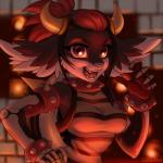 anthro bone breasts clothed clothing collar cosplay female fur hair holidays horn ponytail purple_eyes smile solo spikes pollo-chan halloween mario_bros nintendo dry_bowser mammal 1:1 digital_media_(artwork) shaded