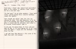 ambiguous_gender anthro bird's-eye_view blood bodily_fluids book building city corpse death debris desert destroyed_building destroyed_city diary fight gunfire high-angle_view journal muzzle_flash night paper perspective sand silhouette street text violence from_the_archives dated english_text hi_res monochrome sketch