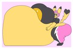 anthro aroused belly big_belly big_breasts big_butt black_clothing breasts butt clothing cosplay_pikachu_(costume) female fur hand_on_belly huge_belly huge_breasts huge_butt hyper hyper_belly hyper_pregnancy immobile pink_clothing pink_mask pregnant pregnant_anthro pregnant_female smile solo spandex thick_thighs tight_clothing wrestling_outfit yellow_body yellow_fur user3345 nintendo pokemon fan_character pikachu_libre susie_(reathe) generation_1_pokemon pikachu pokemon_(species) 2022 flat_colors