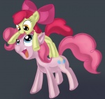 apple_bloom_(mlp) cocolli duo earth_pony equid equine eye_contact female feral friendship_is_magic fur hasbro horse looking_at_another mammal my_little_pony pink_body pink_fur pinkie_pie_(mlp) pony smile tail young young_feral