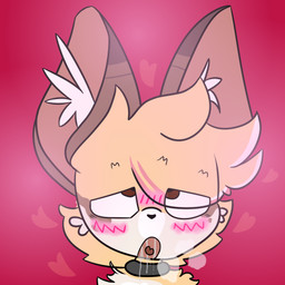 ahegao anthro blush bodily_fluids breath collar femboy heart_symbol inner_ear_fluff looking_pleasured male panting saliva solo tuft danio_1 danio canid canine fox mammal 1:1