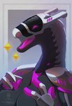 anthro female glowing glowing_markings long_neck machine markings mecha metallic_body open_mouth pink_tongue solo synthetic tongue visor seregore drachen_(kleinefuchs) robot synth_(vader-san) absurd_res cel_shading hi_res icon portrait shaded