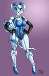 anthro clothing female machine solo yeyeialba disney the_great_mouse_detective miss_kitty_mouse mammal mouse murid murine robot rodent hi_res