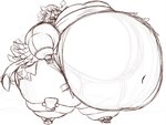 accipitriform acid_snake_yog anthro avian belly big_belly bird duel_monster female fur_hire obese obese_female overweight overweight_female sagitta_maverick_fur_hire secretary_bird sketch solo yu-gi-oh!