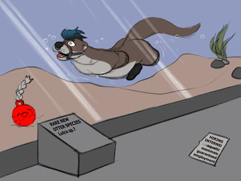4_missing_limbs abuse amputee animal_abuse anthro aquarium ball_rope blind disability erection gag gagged genital_rope male public_aquarium quadruple_amputee rope solo swimming vivarium fetishame gordon_the_otter mammal mustelid otter 4:3 hi_res