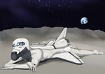 aircraft anthro breasts butt crossed_arms earth feet female looking_at_viewer lying machine moon nipples not_furry nude on_front planet plantigrade small_breasts soles solo space space_shuttle spacecraft star toes vehicle krowbutt aircraft_humanoid living_aircraft living_machine living_vehicle digital_media_(artwork) hi_res