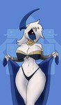 anthro big_breasts breasts circlet clothed clothing female gold_accessories holding_cloth skimpy solo diamond_grenadier nintendo pokemon arkia_the_absol absol generation_3_pokemon pokemon_(species) hi_res