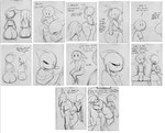 2021 alien anal anal_penetration angry angry_sex balls beri_(sqoon) big_butt butt butt_size_difference clothing comic dialogue english_text genitals group hi_res holding_legs_up jay_(sqoon) male male/male melee_weapon monochrome panpan penetration penis penis_size_difference puwa sex sketch sketch_page sqoon sword text thick_thighs trio weapon