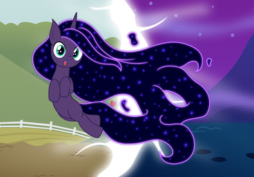 blue_eyes day ethereal_hair ethereal_tail fangs female feral freckles hair horn long_hair long_tail looking_up night solo tail teeth badumsquish hasbro my_little_pony mythology fan_character purple_custard_(oc) equid equine mammal monster mythological_creature mythological_equine unicorn absurd_res hi_res