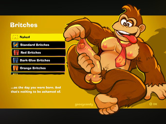 anthro areola armpit_hair autofootjob ball_tuft balls belly biceps big_balls big_muscles big_penis black_border body_hair border erection feet foot_fetish foot_play foreskin foreskin_play foreskin_pull fur genitals glans gui humanoid_genitalia humanoid_penis male masturbation menu musclegut muscular muscular_anthro muscular_male nails navel necktie nipples nude open_mouth open_smile pecs penile penis prehensile_autofootjob prehensile_feet pubes shadow simple_background smile solo teeth text toes tongue tongue_out tuft unretracted_foreskin yellow_background gooeycandy donkey_kong_(series) donkey_kong_bananza nintendo donkey_kong_(character) ape gorilla haplorhine mammal primate 2025 artist_name english_text hi_res
