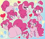 blush butt cake cupcake cutie_mark dessert eyelashes female feral food heart_symbol looking_back pink_tail rear_view tail tongue tongue_out thebatfang friendship_is_magic hasbro my_little_pony pinkie_pie_(mlp) earth_pony equid equine horse mammal pony 2025 digital_media_(artwork) hi_res