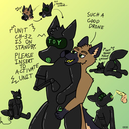 anthro drone dronesuit dronification duo hypnosis implied_transformation male male/male mind_control sex sex_toy shepherd submissive text toy transformation chez_(artist) chez canid canine canis domestic_dog german_shepherd herding_dog mammal pastoral_dog 1:1 english_text hi_res
