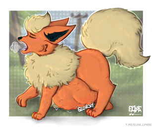 abdominal_bulge belly big_belly black_inner_ear blonde_hair blush blush_lines border burping chest_tuft eyes_closed feral fur hair huge_belly hyper hyper_belly male onomatopoeia open_mouth orange_body orange_fur rumbling_stomach sloshing_belly solo sound_effects tail text tuft vore walking white_border yellow_body yellow_fur yellow_tail eliaslynxie nintendo pokemon eeveelution flareon generation_1_pokemon pokemon_(species) 2026 6:5 absurd_res digital_drawing_(artwork) digital_media_(artwork) english_description hi_res