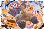 anthro bulge clothing costume eye_patch eyewear feet halloween_costume holidays jack-o'-lantern kemono male overweight overweight_male purple_body solo white_body cai_yuwang halloween lifewonders tokyo_afterschool_summoners alp_(tas) bear giant_panda mammal 2024 absurd_res hi_res