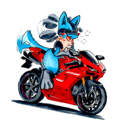 ambiguous_gender anthro blush driving motorcycle semi-anthro simple_background solo spikes straddling vehicle white_background r0ad_junkie nintendo pokemon canid canine generation_4_pokemon lucario mammal pokemon_(species)