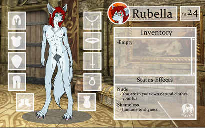 armpit_hair body_hair breasts female gui hair hairy happy_trail nipples nude pubes red_hair solo standing text zavyn blizzard_entertainment warcraft rubella_the_worgen canid mammal werecanid werecreature worgen 16:10 english_text hi_res widescreen