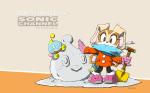 ambiguous_gender anthro duo female holding_object holding_tool shovel snowman tools yuji_uekawa sega sonic_channel sonic_the_hedgehog_(series) cheese_the_chao cream_the_rabbit chao_(sonic) lagomorph leporid mammal rabbit 16:10 character_name hi_res official_art wallpaper widescreen