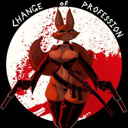 anthro big_breasts black_clothing black_legwear black_thigh_highs black_thong black_topwear black_underwear breasts cleavage clothed clothing crotch_tuft dual_wielding eyelashes female flashbang front_view fur green_eyes gun holding_gun holding_object holding_ranged_weapon holding_weapon inner_ear_fluff katana legwear looking_at_viewer melee_weapon navel orange_body orange_fur ranged_weapon red_nose skimpy solo sword text thick_thighs thigh_highs thong topwear tuft underwear weapon wide_hips carbonfloof dreamworks the_bad_guys diane_foxington canid canine fox mammal 1:1 hi_res
