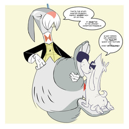 anthro anus backsack balls border bow_tie butt clothed clothing duo eyewear facial_hair feet floating_eyebrows foot_fetish foot_play fur genitals male male/male monocle mustache narrowed_eyes paws simple_background smelling_paws smile tail teeth text white_body white_border white_fur x_anus bob-jiggles cartoon_network foster's_home_for_imaginary_friends jay_ward_productions mr._peabody_and_sherman mr._herriman mr._peabody canid canine canis domestic_dog lagomorph leporid mammal rabbit 1:1 digital_media_(artwork) english_text hi_res