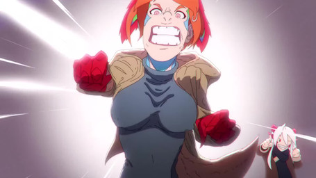 breasts brown_clothing brown_coat brown_topwear clenched_teeth clothing coat female female_humanoid grey_clothing grey_shirt grey_topwear hair medium_breasts motion_lines nipple_outline orange_hair pink_eyes punch punching_viewer red_hands shirt short_hair smile solo_focus tail teeth topwear white_hair randomtanstudio mythology chris_(randomtanstudio) ryu_(randomtanstudio) animal_humanoid aquatic aquatic_humanoid arthropod arthropod_humanoid crustacean crustacean_humanoid dragon dragon_humanoid humanoid malacostracan mantis_shrimp mantis_shrimp_humanoid marine_humanoid mythological_creature mythological_scalie scalie shrimp shrimp_humanoid 16:9 animated hi_res no_sound short_playtime video widescreen