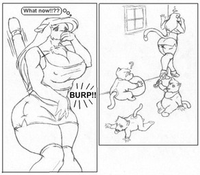 accessory anthro ball bib big_breasts bottomwear breasts clothing curvy_figure female furgonomics group huge_breasts jewelry legwear midriff pacifier rattle ring sound_effects stockings tail tail_accessory tail_jewelry tail_ring text thick_thighs thought_bubble topwear wide_hips young young_anthro danellz kathy_(danellz) felid lion mammal pantherine 2004 black_and_white comic english_text monochrome sketch daughter_(lore) mother_(lore) mother_and_child_(lore) mother_and_daughter_(lore) parent_(lore) parent_and_child_(lore) parent_and_daughter_(lore)