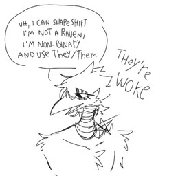 anthro choker dialogue eyeshadow female jewelry makeup necklace solo speech_bubble text jmaf33r raven_(jmaf33r) avian bird corvid corvus_(genus) oscine passerine raven english_text monochrome