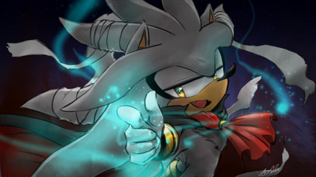 5_fingers abstract_background anthro bandage biped chest_tuft clothing costume fangs finger_gun fingers fur gesture gloves grey_body grey_fur half-closed_eyes halloween_costume hand_gesture handwear holidays light looking_at_viewer male narrowed_eyes open_mouth open_smile pointing pointing_at_viewer pose quills_(anatomy) smile smiling_at_viewer solo teeth telekinesis tuft white_clothing white_gloves white_handwear icycream24 halloween sega sonic_the_hedgehog_(series) silver_the_hedgehog eulipotyphlan hedgehog mammal 16:9 2016 absurd_res digital_drawing_(artwork) digital_media_(artwork) hi_res shaded signature wallpaper widescreen