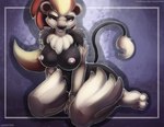 anthro areola big_breasts breasts female generation_6_pokemon lucreteer nintendo nipples pink_areola pink_nipples pinup pokemon pokemon_(species) pose pyroar solo thick_thighs wide_hips