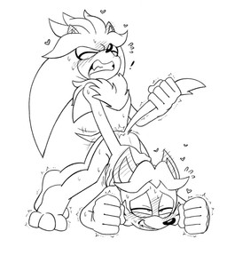 3_toes 5_fingers age_difference all_fours anal anal_penetration anthro ass_up barefoot bent_over bite biting_lip black_nose blush blush_lines bodily_fluids chest_tuft clenched_teeth cum cum_inside doggystyle drooling duo ear_blush ejaculation eyes_closed fangs feet fingers fist from_behind_position fucked_silly genital_fluids hair hand_on_back happy heart_symbol interspecies looking_pleasured male male/male male_penetrated male_penetrating male_penetrating_male nude penetration saliva sex spread_legs spreading sweaty_sex tail tail_grab tail_motion tailwag teeth toes tremble_spikes tuft younger_dom_older_sub younger_male shenadical archie_comics sega sonic_the_hedgehog_(archie) sonic_the_hedgehog_(comics) sonic_the_hedgehog_(series) antoine_d'coolette silver_the_hedgehog canid canine canis coyote eulipotyphlan hedgehog mammal hi_res monochrome