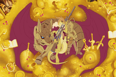ambiguous_gender animal_genitalia anthro anus butt cape cloak cloak_only clothed clothing duo feral gem genital_slit genitals gold_(metal) gold_jewelry gun jewelry machine male male/ambiguous melee_weapon painting_(object) partially_clothed partially_clothed_male penis pose prosthetic prosthetic_limb ranged_weapon shield sword weapon weapon_on_shoulder conditional_dnp draite gale_(draite) toto_(draite) canid canine canis domestic_dog kobold mammal robot scalie hi_res pinup