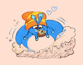 beak beanie belly big_belly blue_body blue_feathers blue_hair blush blush_lines brown_eyes cake clothing dessert eating eating_cake eating_food feather_hair feathers female female_feral feral food food_in_mouth front_view glorp hair hat hat_only headgear headgear_only headwear headwear_only heart_symbol huge_hips messy_eater mostly_nude mostly_nude_female mostly_nude_feral motion_lines multicolored_body multicolored_feathers no_pupils obese obese_female obese_feral on_cake orange_beanie orange_clothing orange_hat orange_headwear overweight overweight_female overweight_feral pseudo_hair rumbling_stomach simple_background solo standing standing_on_cake standing_on_food striped_beanie stripes tan_body tan_feathers tan_sclera two_tone_body two_tone_feathers wide_hips yellow_beak yellow_stripes octoguy angry_birds angry_birds_stella rovio_entertainment sega willow_(angry_birds) avian bird columbid crowned_pigeon pigeon 2023 colored digital_drawing_(artwork) digital_media_(artwork) english_description shaded