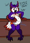 anthro avian badbitch_bidoof beak belly big_belly bird blocked_birth breath clothed_birth contraction crossed_legs great_horned_owl hi_res hooters horned_owl labor labor_pains male nox_in_a_box owl pregnant pregnant_anthro pregnant_male pushing solo true_owl