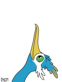 beak blue_body facial_markings feathered_crest feathers feral green_eyes head_crest head_markings male markings mask_(marking) white_markings yellow_markings conditional_dnp foxyoreos nintendo pokemon fan_character thunk_(gyro) avian cramorant generation_8_pokemon pokemon_(species) portrait