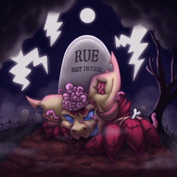 anthro brain cemetery female holidays male moon night organs solo thunder tomb naoto halloween spooky_month undead wickerbeast zombie 1:1 hi_res