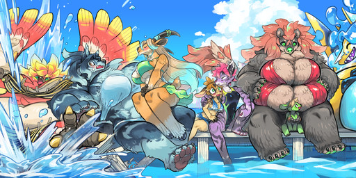 4_breasts angry anthro big_breasts bikini black_hair black_sclera blonde_hair blue_body blue_scales bra breasts brown_body brown_eyes brown_fur busty_feral clothed clothing collapse day eyes_closed falling feathered_wings feathers feet female feral fur furgonomics green_eyes grey_body grey_fur group hair happy hooves horn huge_breasts hyper hyper_breasts laugh liquid_hair macro multi_breast obese obese_female one-piece_swimsuit open_mouth orange_body orange_fur orange_hair outside overweight overweight_female pasties paws pier pink_hair pseudo_hair purple_body purple_fur red_body red_eyes red_feathers sarong scales sea seashell_bra seaside sharp_teeth size_difference splash stripes surprised swimwear talons teeth toes two-piece_swimsuit underwear unguligrade water white_body white_fur white_hair wings yellow_body yellow_fur yellow_scales utsuki_maito antelope aquatic avian bird bovid bovid_taur canid canine canis caprine caprine_taur cervine deer felid feline mammal mammal_taur plesiosaur prehistoric_species reptile rodent scalie sciurid sheep sheep_taur taur tree_squirrel wolf 2024 absurd_res hi_res