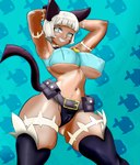 bell bell_collar big_breasts breasts clothing collar female not_furry pose solo tail topwear darioriz skullgirls nadia_fortune animal_humanoid humanoid mammal mammal_humanoid absurd_res hi_res pinup