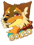 ambiguous_form ambiguous_gender black_nose brown_body brown_fur brown_inner_ear clothed clothing fur grin inner_ear_fluff looking_at_viewer one_eye_closed orange_body orange_fur red_eyes smile smiling_at_viewer snout solo tan_body tan_fur tan_inner_ear_fluff text tuft wink winking_at_viewer yellow_body yellow_fur yellow_text onigiriad canid canine mammal 2022 character_badge_(artwork) clip_studio_paint_(artwork) digital_drawing_(artwork) digital_media_(artwork) flat_colors headshot_portrait portrait