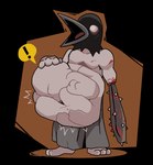 3_toes abdominal_bulge amputee barefoot beak belly big_belly blood blood_on_arm blood_on_weapon bodily_fluids bottomwear clothed clothing disability duo exclamation_point feet for_a_head hand_on_own_belly huge_belly humanoid_pred imprint loincloth loincloth_only male male_pred navel no_pupils open_beak open_mouth simple_background soft_vore toes topless topless_humanoid topless_male unseen_prey vore weapon weapon_arm pawplants fear_and_hunger crow_mauler animal_head animal_humanoid avian avian_humanoid bird bird_humanoid corvid corvid_humanoid corvus_(genus) corvus_humanoid crow crow_humanoid humanoid oscine passerine 2023 digital_media_(artwork) hi_res pictographics