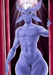 2016 andromorph blue_body blue_skin damakrell demon digital_media_(artwork) hair hentai9ja humanoid intersex looking_at_viewer mammal nipples nude simple_background solo wide_hips