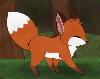 ambiguous_gender black_nose brown_body brown_fur chibi detailed_background digitigrade eyes_closed feral fur grass orange_body orange_fur outside paws plant raised_tail snout solo tail tree walking white_body white_fur sebdoggo canid canine fox mammal red_fox true_fox 2011 adobe_photoshop_(artwork) digital_drawing_(artwork) digital_media_(artwork) flat_colors full-length_portrait portrait