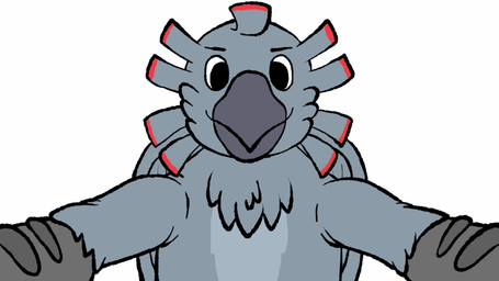 ambiguous_gender anthro beak countershade_torso countershading gaping_mouth grey_body open_mouth oral_vore reverse_mouth_shot scuted_arms scutes swallowing tongue vore vore_pov round_hermit avian bird 16:9 2d_animation animated frame_by_frame hi_res widescreen