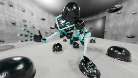 bdsm bondage bound cat_tail female inside kronos_unveiled latex liquid_latex machine slime standing surprised turrets alexian_(artist) fallkener_(modeler) voices_of_the_void kerfur_(votv) robot tv_head_robot 16:9 4k absurd_res hi_res widescreen