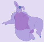 anthro bedroom_eyes belly big_belly bottom_heavy buckteeth eyeshadow female flat_chested genitals makeup narrowed_eyes navel overweight overweight_anthro overweight_female purple_body purple_skin pussy seductive solo teeth thick_thighs mcnasty disney the_wuzzles hoppopotamus_(the_wuzzles) common_hippopotamus hippopotamid hybrid lagomorph leporid mammal rabbit wuzzle hi_res