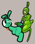 anthro bodily_fluids cum cum_on_face cumshot duo ejaculation genital_fluids male male/male selfcest sex square_crossover sweat tail tail_around_penis tail_fetish tail_play tail_sex tailjob hhbrother manny_(hhbrother) arthropod insect mantis sketch
