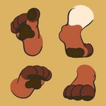 4_toes anthro barefoot brown_body brown_fur brown_pawpads curling_toes feet foot_fetish foot_focus fur male pawpads paws simple_background soles solo toes bembosdoggo bappy_(bembosdoggo) canid canine canis domestic_dog mammal molosser mountain_dog saint_bernard 1:1 hi_res model_sheet